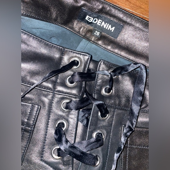 New! EB Denim Leather Black Micro Hottie Y2K
Lace Up Shorts ❤️‍🔥 Size 26 NWT! - Picture 15 of 15